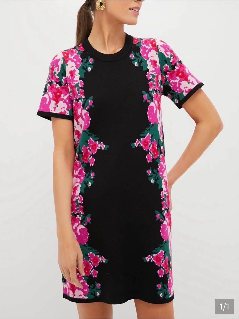 Tuckernuck floral jacquard short sleeve mini dress